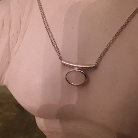 STERLING 925 DOUBLE CHAIN WITH/MOP SLIDE NECKLACE - Picture 2 of 8